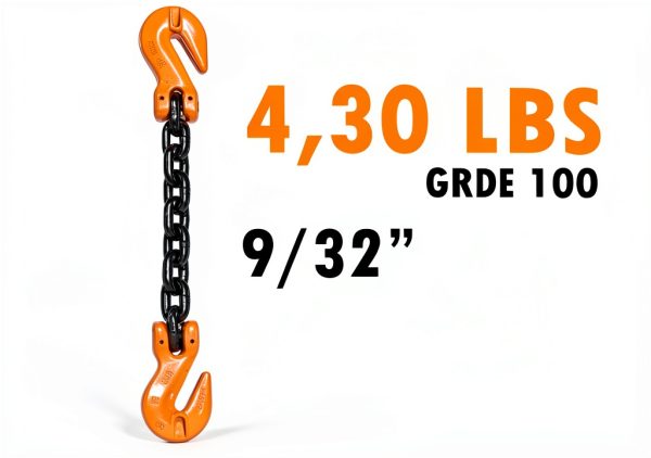 9/32" x 10' Grade 100 Chain Sling by Generic Stainless Steel Orange-1