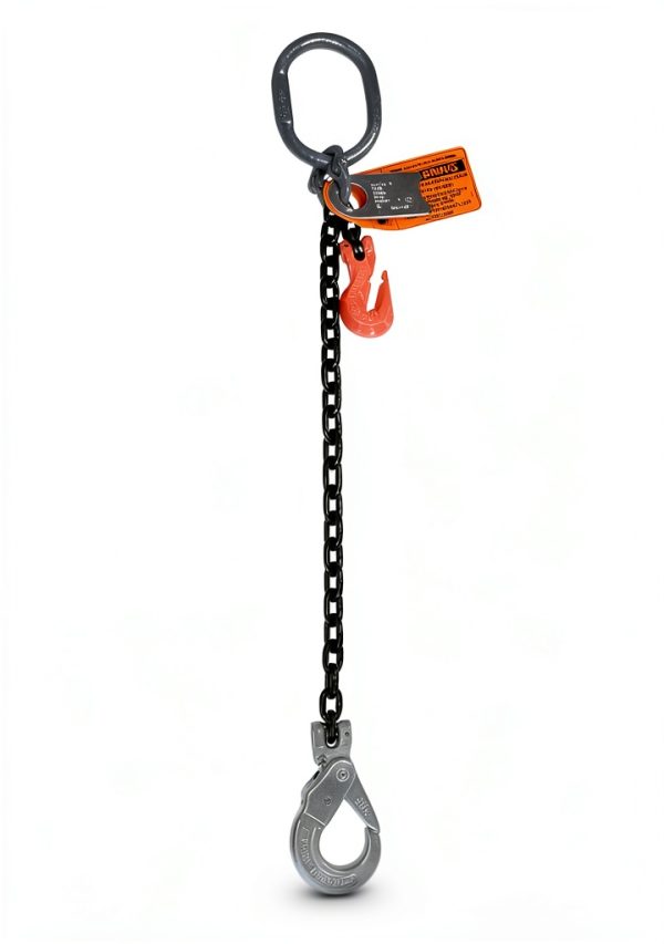 Advantage Rigging - Chain Sling - 5/16" x 5' Single Leg with Positive Locking Hook with Adjuster - Grade 100-0