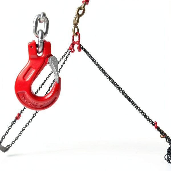 6600LBS Double Leg Chain Sling with Hooks, 6Ft 5/16" G80 Alloy Steel 2 Leg Chain Sling 3Ton with Standard Marking (Galvanized)-1