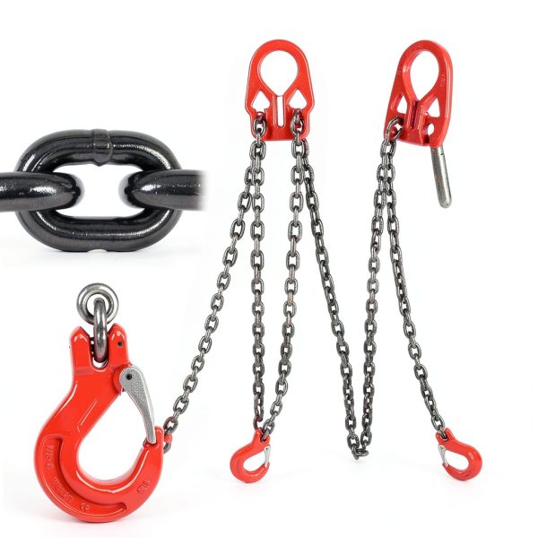 Lifting Chains with Adjuster Hooks 2-Leg HeavyDuty 5/16" x 10ft 7000lb-4