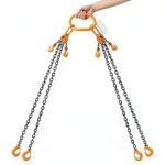 SALUINOKI 4 Chain Lifting Sling 5-16 inch x 10ft 11000lb with Gloves-0