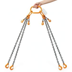 SALUINOKI 4 Chain Lifting Sling 5-16 inch x 10ft 11000lb with Gloves-0