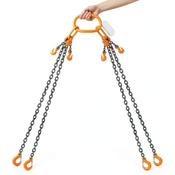 SALUINOKI 4 Chain Lifting Sling 5-16 inch x 10ft 11000lb with Gloves-0