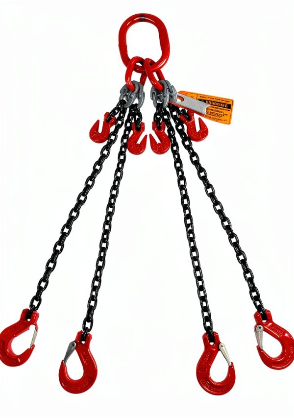 Chain Sling Advantage Rigging 3/8" x 6' Quad Leg with Hooks Adjusters-0