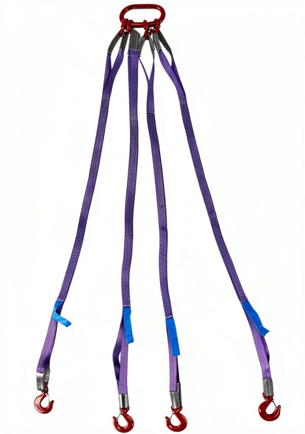 Chain Sling QWORK 5Ft 4-Leg Grab Hook Adjuster 6600lb G80 Alloy Steel-0