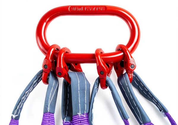 Chain Sling QWORK 5Ft 4-Leg Grab Hook Adjuster 6600lb G80 Alloy Steel-2