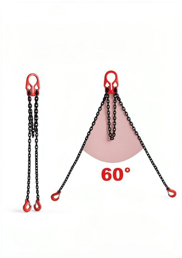 5/16 Inch x 10 Ft Lifting Chains with Adjuster Hooks, Chain Slings for Dual Leg Chain Maximum Load 7000lbs, Heavy Duty Industrial Grab Chain Hook for Cranes, Truck Towing-4
